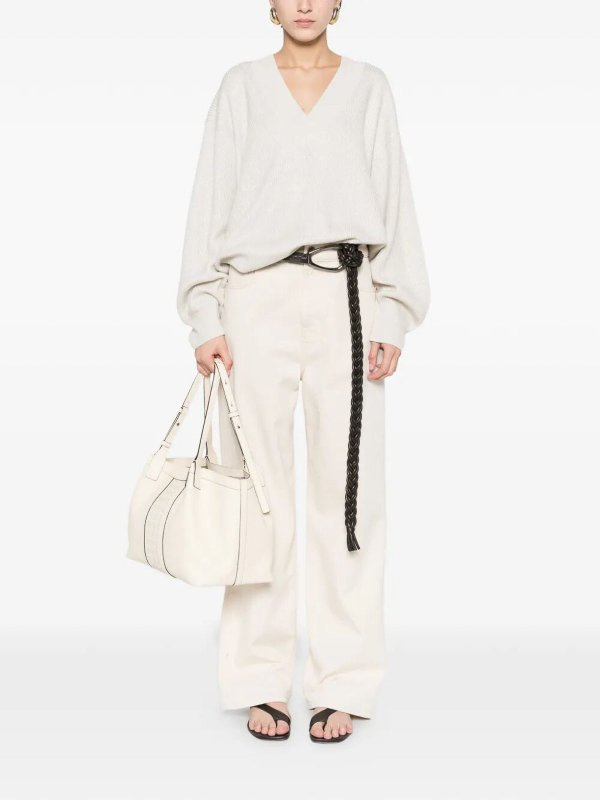BRUNELLO CUCINELLI: Strickpullover mit Rundhalsausschnitt online - Rundhalspullover - Beige