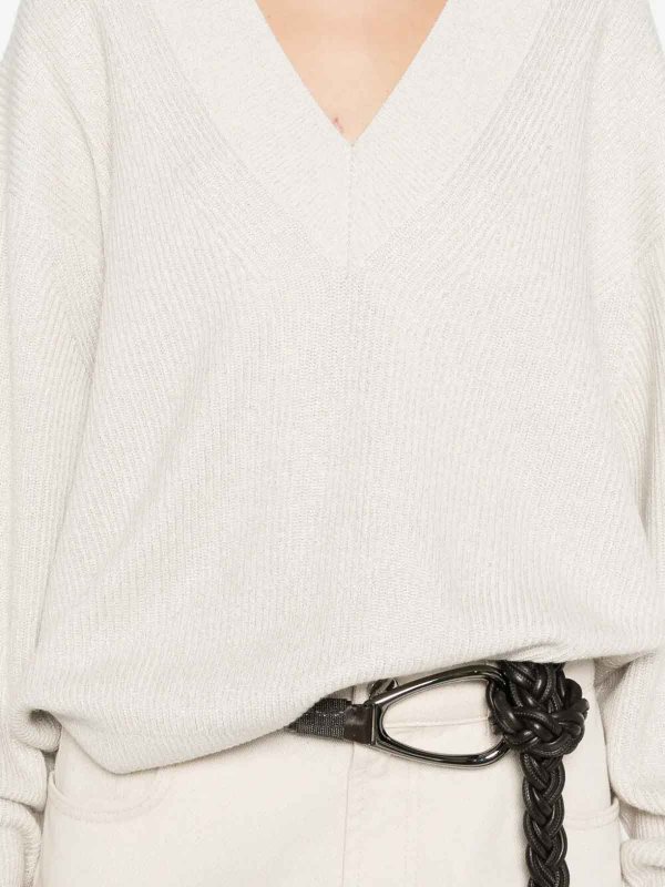 Rundhalspullover - Beige shop online: BRUNELLO CUCINELLI