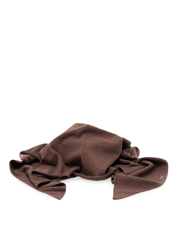 BRUNELLO CUCINELLI: スカーフ - スカーフ - ダークブラウン