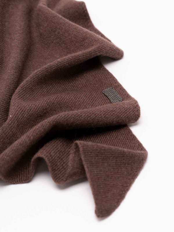 BRUNELLO CUCINELLI: スカーフ online - スカーフ - ダークブラウン