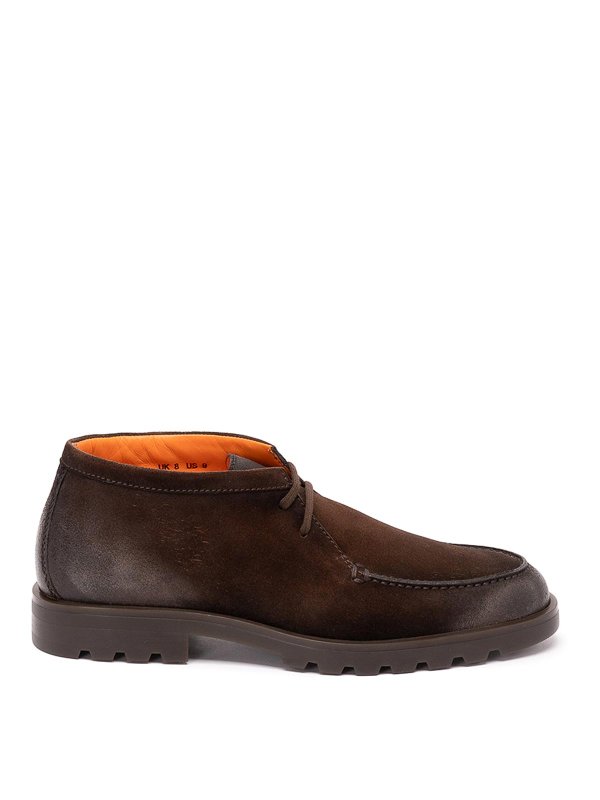 SANTONI: レースアップシューズ - 編み上げ靴 - ダークブラウン