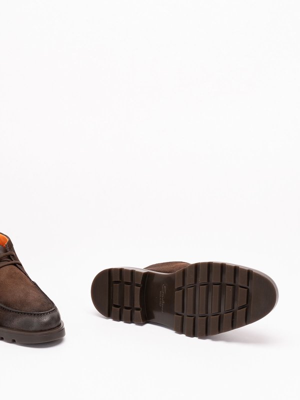 編み上げ靴 - ダークブラウン shop online: SANTONI