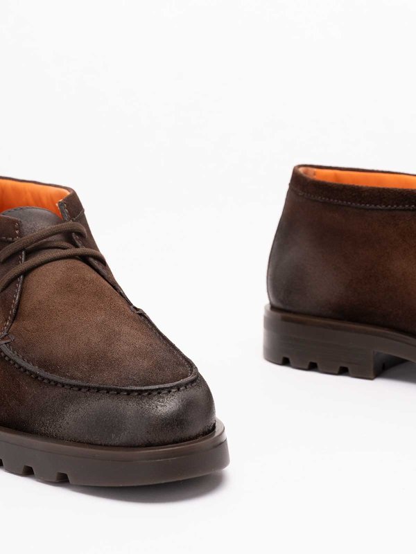 SANTONI buy online 編み上げ靴 - ダークブラウン