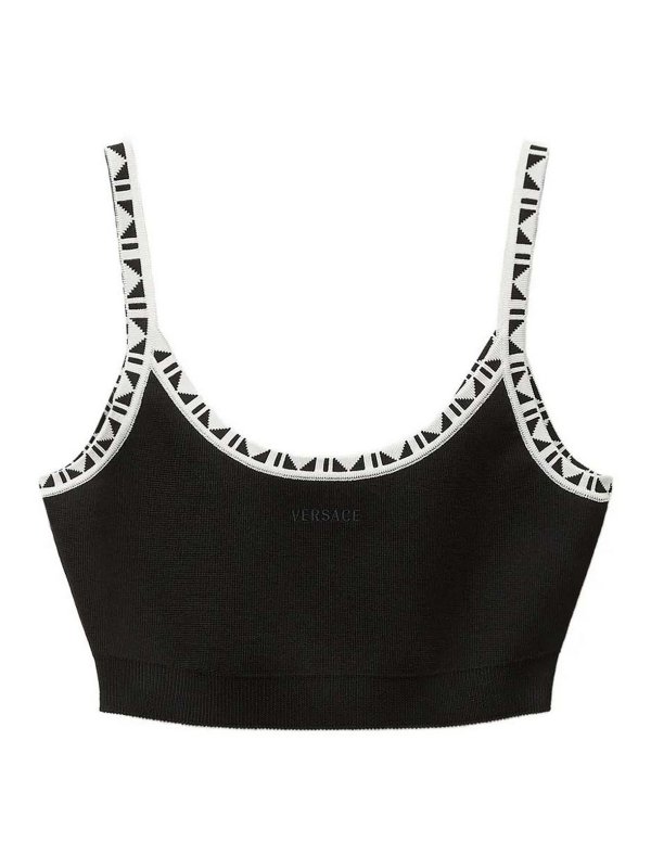 VERSACE: Tops & Tank tops - Jacquard Crop Top
