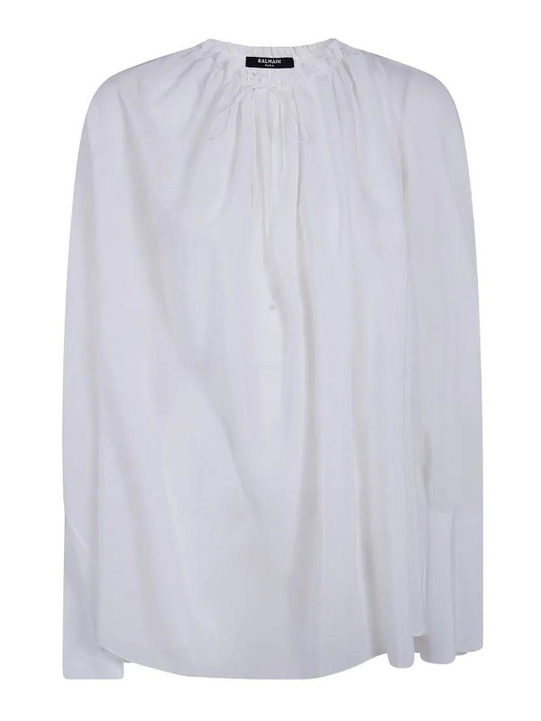 Balmain: bluse online - Fluid Crepe Blouse