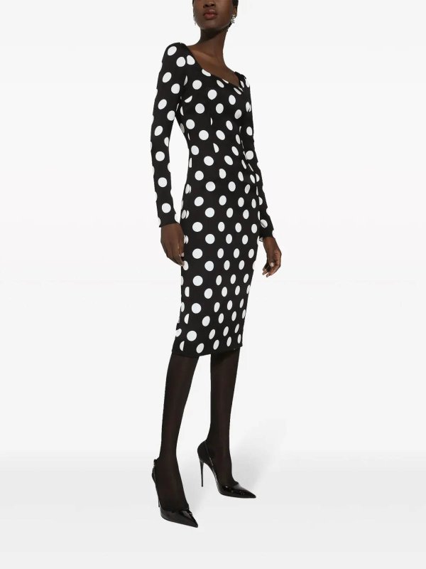 DOLCE & GABBANA: ニーレングスドレス online - 膝丈ドレス - 黒