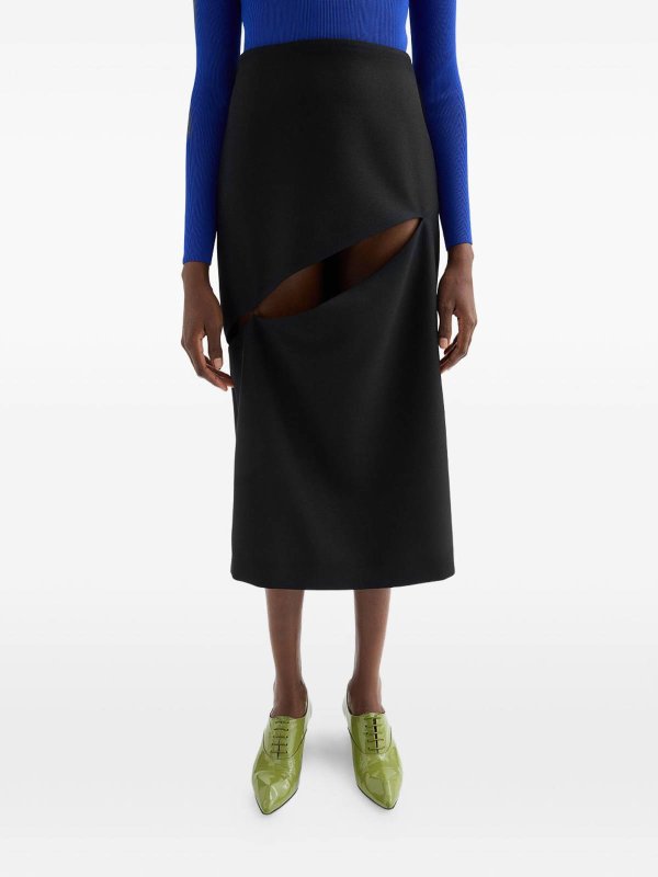 JIL SANDER: Knielange und Midi Röcke online - Midirock - Schwarz