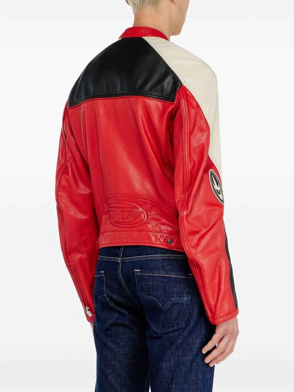 The Best Shops DIESEL: leather jacket - Biker Jacket Perforated Leather