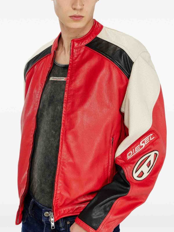 Biker Jacket Perforated Leather shop online: DIESEL