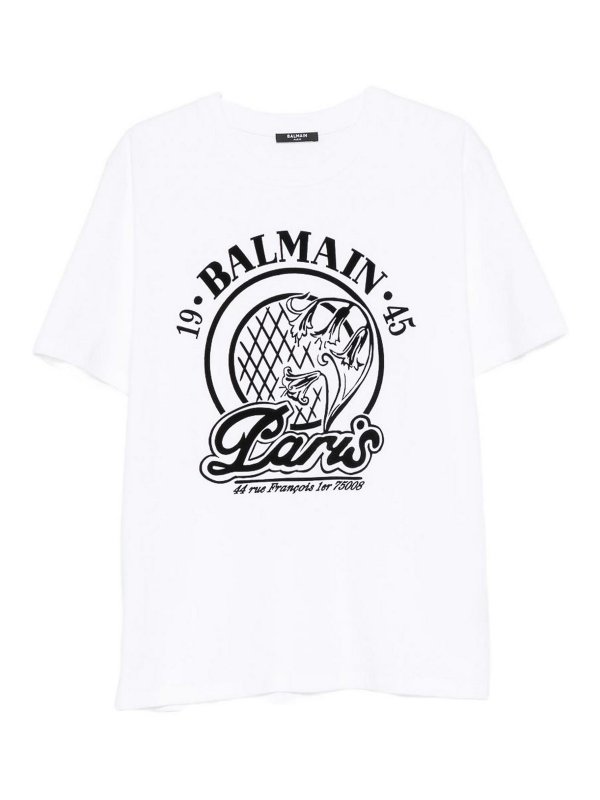 Balmain: t-shirts - Quilted Flock T-Shirt