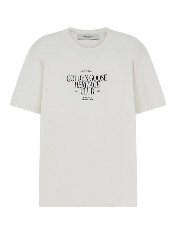 GOLDEN GOOSE: t-shirts - Regular T-Shirt Distressed Cotton Jersey