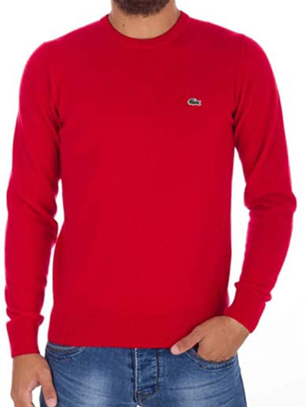 LACOSTE: Strickpullover mit Rundhalsausschnitt online - Rundhalspullover - Rot