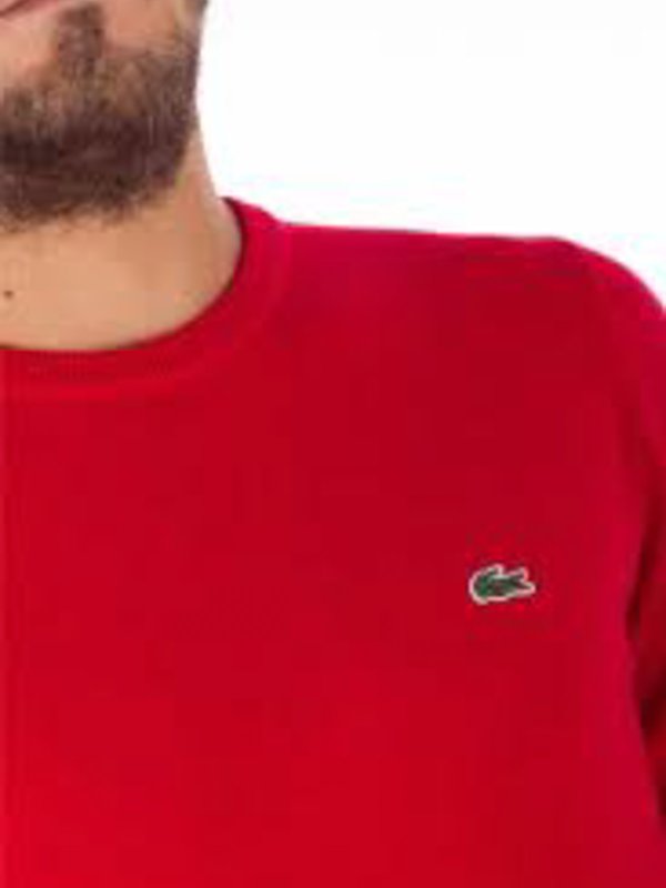The Best Shops LACOSTE: Strickpullover mit Rundhalsausschnitt - Rundhalspullover - Rot