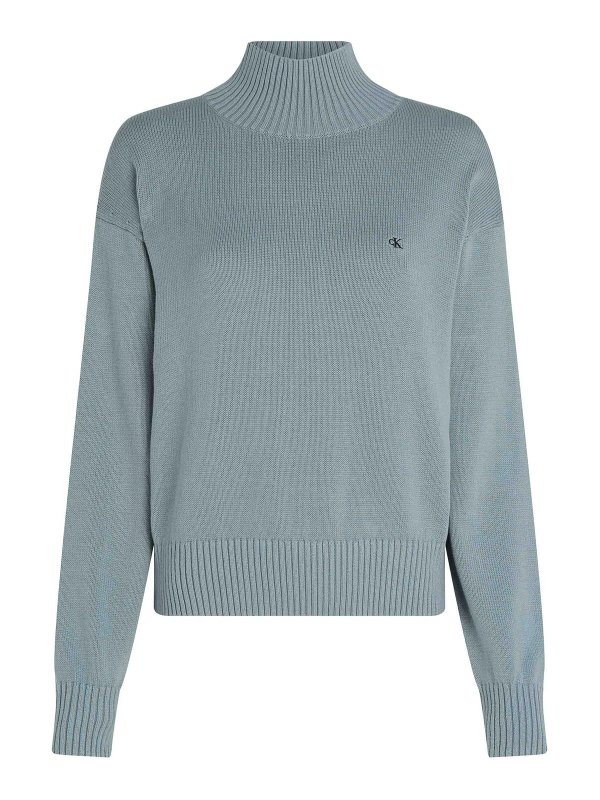 CALVIN KLEIN: Rollkragenpullover  und Polo-Ausschnitt - Rollkragenpullover - Blau