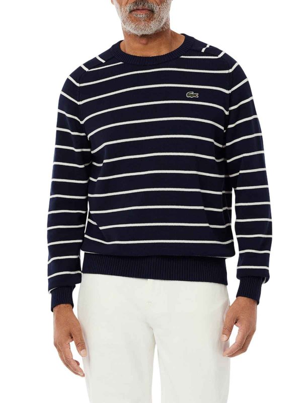 LACOSTE: Suéteres con cuello pico online - Suéter Cuello Redondo - Azul