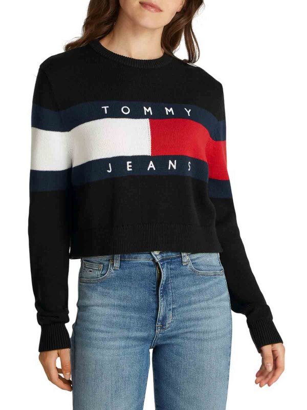 クルーネック - 黒 shop online: TOMMY HILFIGER