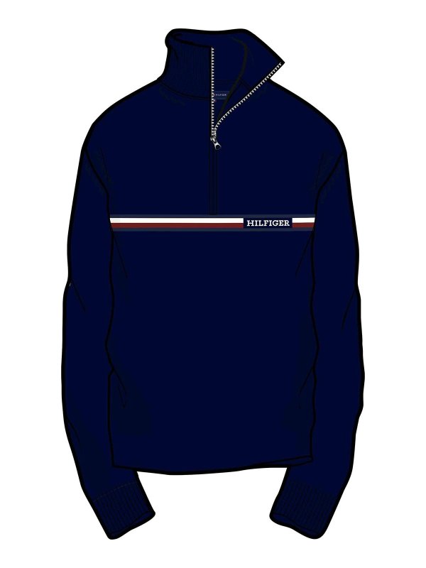 TOMMY HILFIGER: クルーネック - クルーネック - ブルー