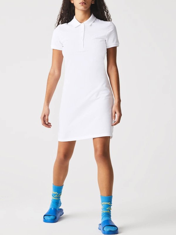LACOSTE: knee length dresses online - White Dress