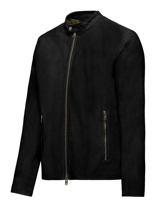 BOMBOOGIE: leather coats online - Black jackets