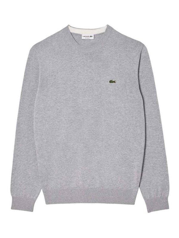 LACOSTE: maglia collo rotondo - Maglie Grigio