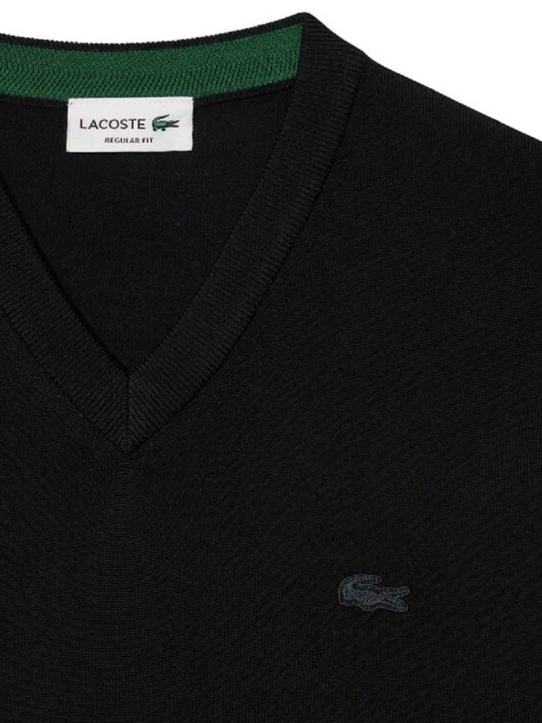 LACOSTE: crew necks online - Black Shirt