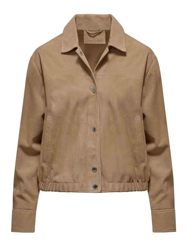BOMBOOGIE: leather coats - Beige jackets