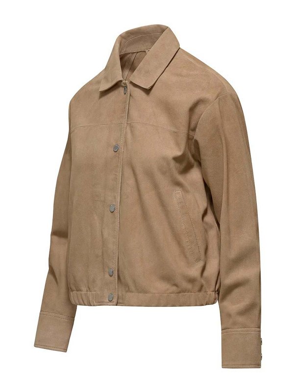 BOMBOOGIE: leather coats online - Beige jackets