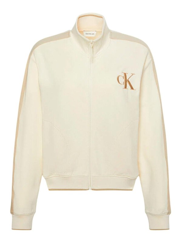 CALVIN KLEIN: knee length coats - Cream jackets