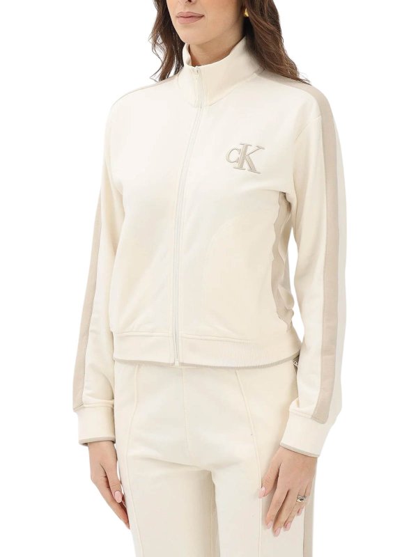 CALVIN KLEIN: knee length coats online - Cream jackets