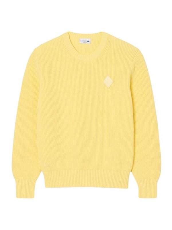 LACOSTE: maglia collo rotondo - Maglie Giallo
