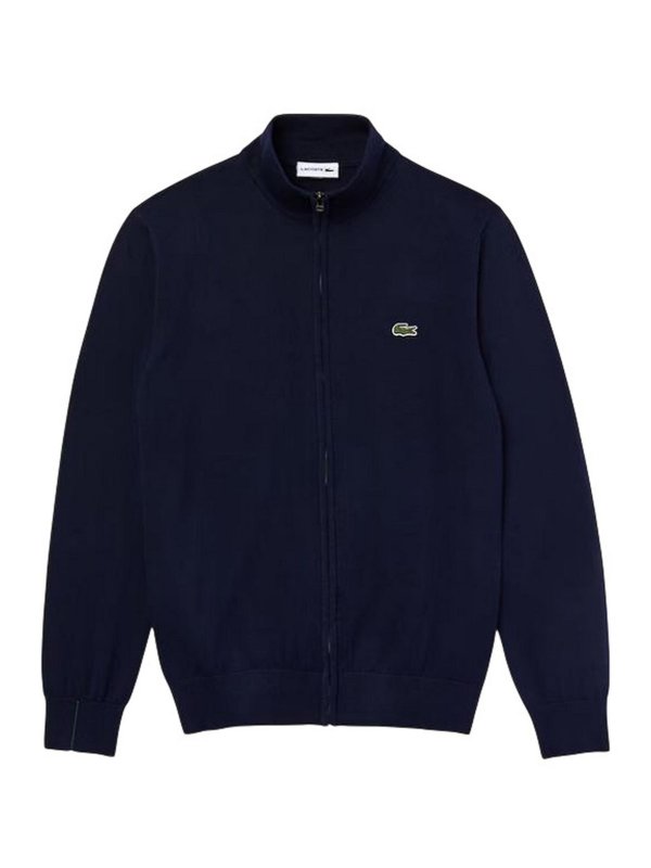 LACOSTE: Strickpullover mit Rundhalsausschnitt - Rundhalspullover - Blau