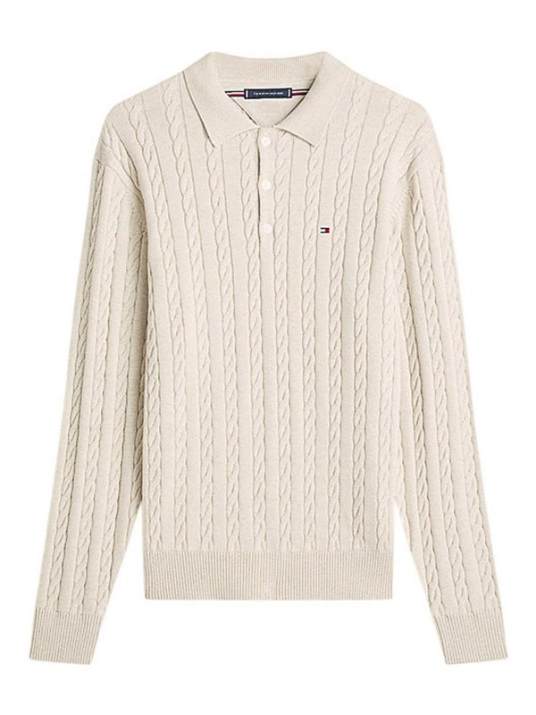 TOMMY HILFIGER: ポロシャツ - ポロシャツ - クリーム