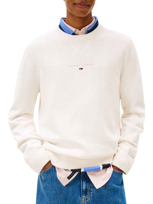 TOMMY HILFIGER: Strickpullover mit Rundhalsausschnitt online - Rundhalspullover - Weiß