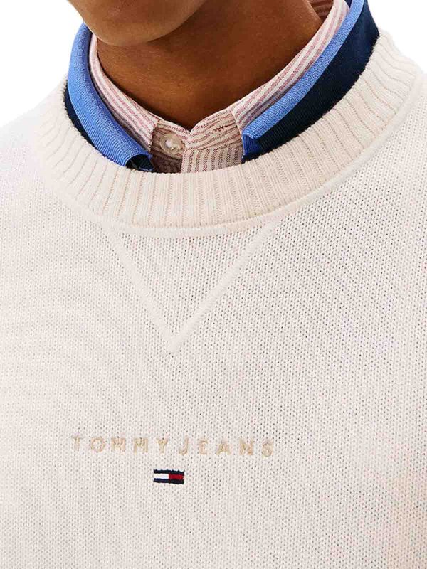The Best Shops TOMMY HILFIGER: Rundhalspullover - Weiß