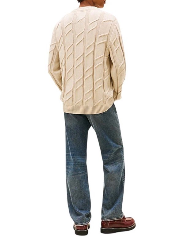 The Best Shops TOMMY HILFIGER: Strickpullover mit Rundhalsausschnitt - Rundhalspullover - Beige