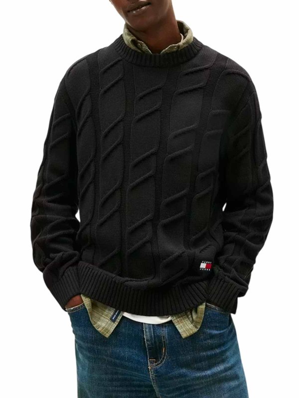 Rundhalspullover - Schwarz shop online: TOMMY HILFIGER