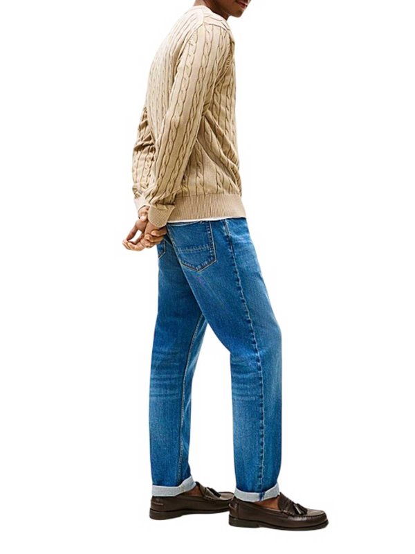 The Best Shops TOMMY HILFIGER: Strickpullover mit Rundhalsausschnitt - Rundhalspullover - Beige