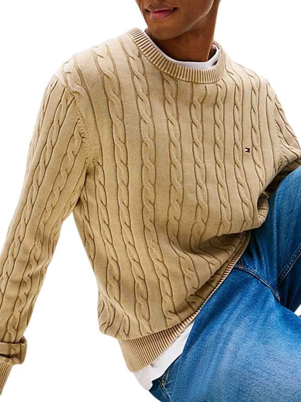 TOMMY HILFIGER buy online Rundhalspullover - Beige