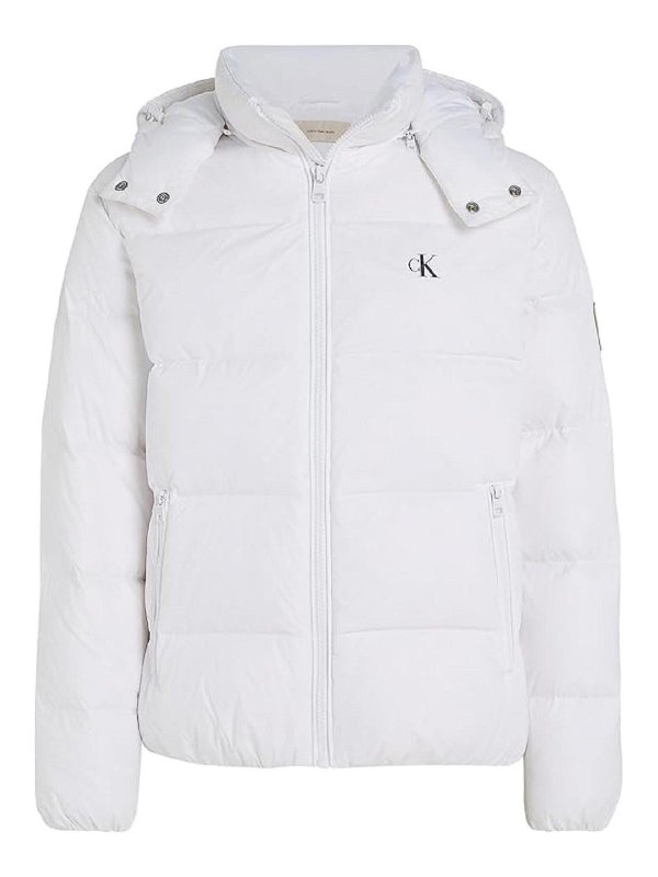 CALVIN KLEIN: padded coats - White jackets