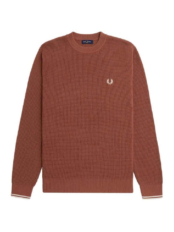 FRED PERRY: maglia collo rotondo - Maglie Marrone