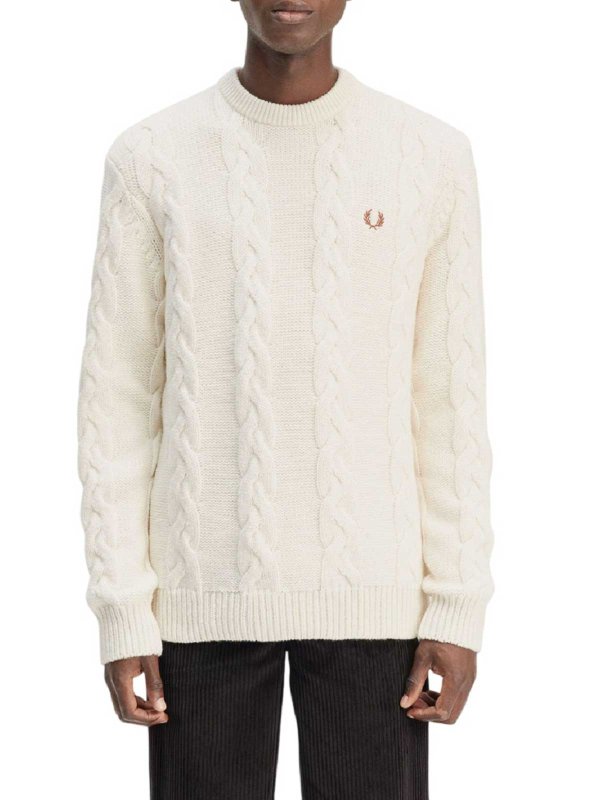 The Best Shops FRED PERRY: Pull col rond - Pull Col Rond - Crème