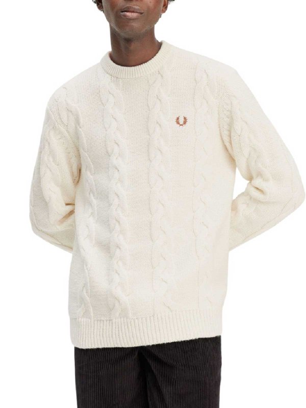 FRED PERRY buy online Pull Col Rond - Crème
