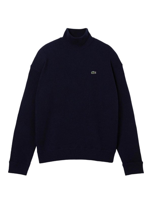 LACOSTE: Strickpullover mit Rundhalsausschnitt - Rundhalspullover - Blau