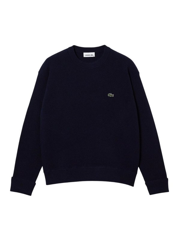 LACOSTE: Strickpullover mit Rundhalsausschnitt - Rundhalspullover - Blau