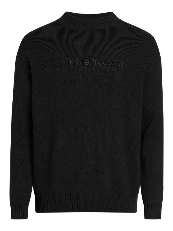 CALVIN KLEIN: Strickpullover mit Rundhalsausschnitt online - Rundhalspullover - Schwarz