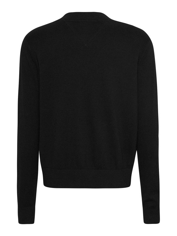 TOMMY HILFIGER: Strickpullover mit V-Ausschnitt online - V-Pullover - Schwarz