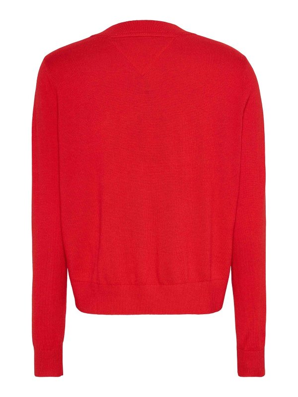 TOMMY HILFIGER: Strickpullover mit V-Ausschnitt online - V-Pullover - Rot