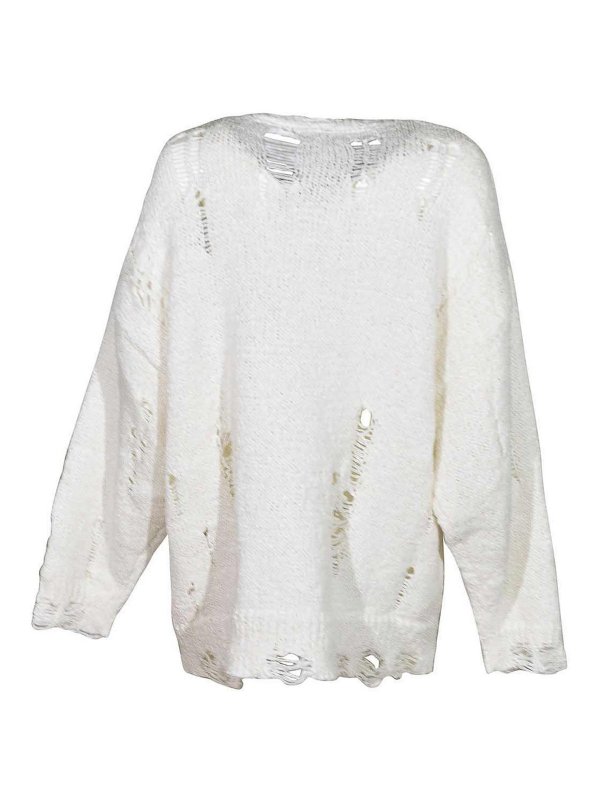 R13: crew necks online - Sweaters White