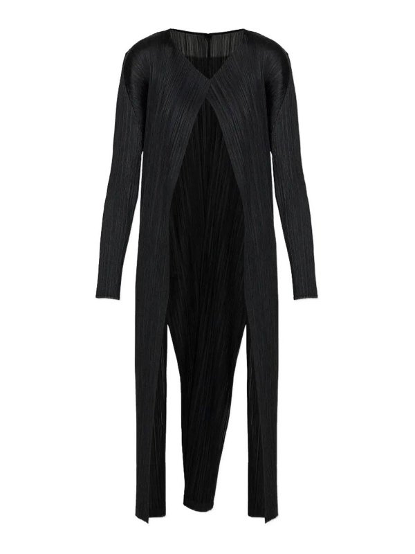 PLEATS PLEASE ISSEY MIYAKE: Cardigans - Cardigan - Schwarz