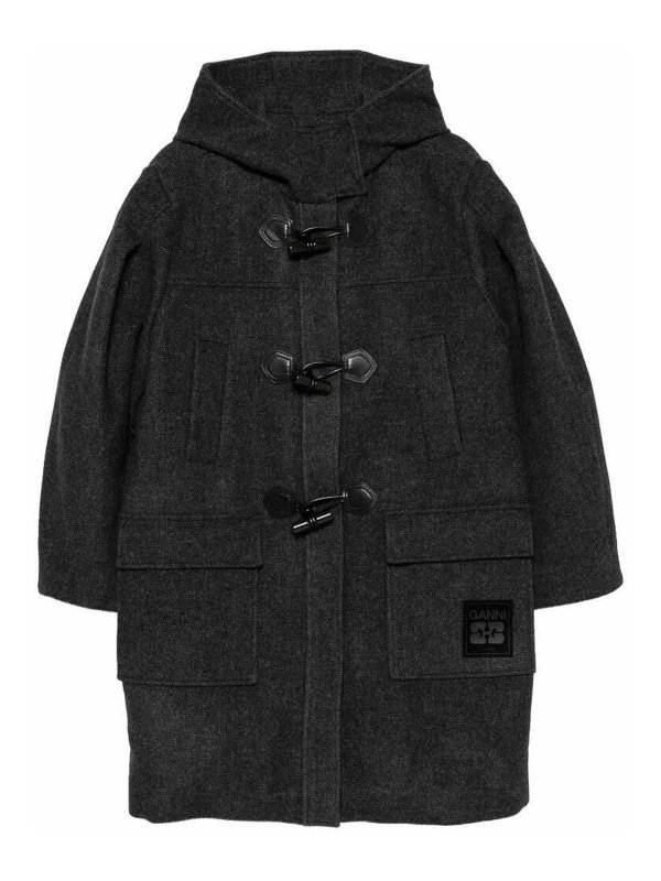 GANNI: Parkas - Parka - Gris